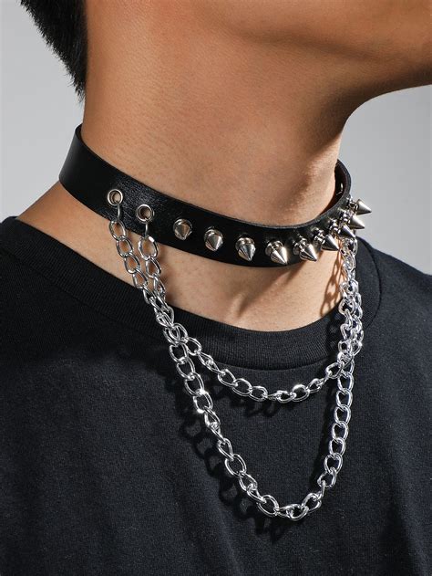 leather choker.